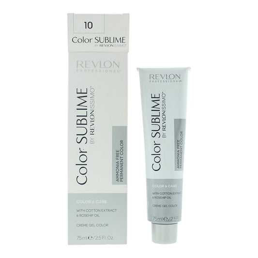 Revlon, Color Sublime, Permanent Hair Dye, 10 Lightest Blonde, 75 ml